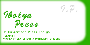 ibolya press business card